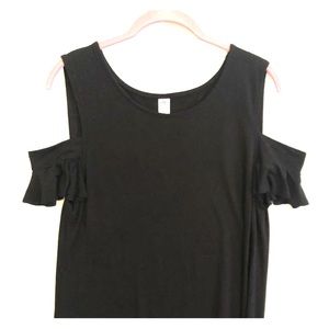Cold Shoulder Short Sleeve Black Old Navy Top